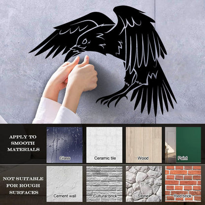 Black Raven Bird Gothic Style Crow Fine Carving Decals Glass Stickers