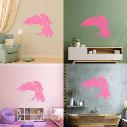 Black Raven Bird Gothic Style Crow Fine Carving Decals Glass Stickers