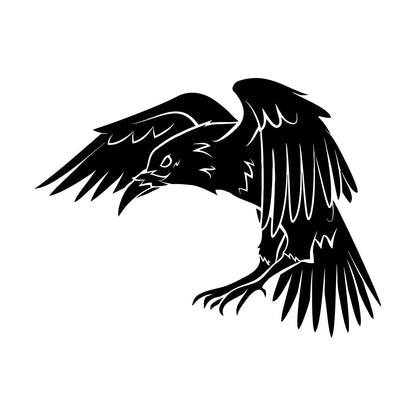 Black Raven Bird Gothic Style Crow Fine Carving Decals Glass Stickers