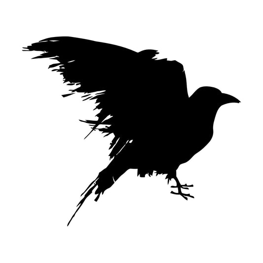 Engraving Stickers Black Raven Blot Bird Gothick Style Tattoo Culture