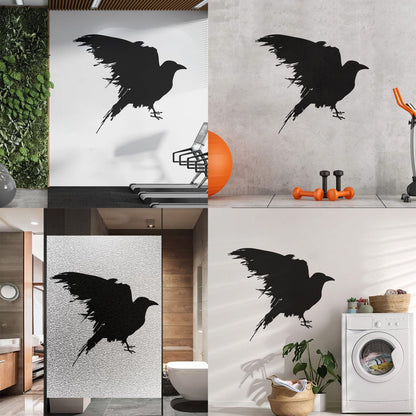 Engraving Stickers Black Raven Blot Bird Gothick Style Tattoo Culture