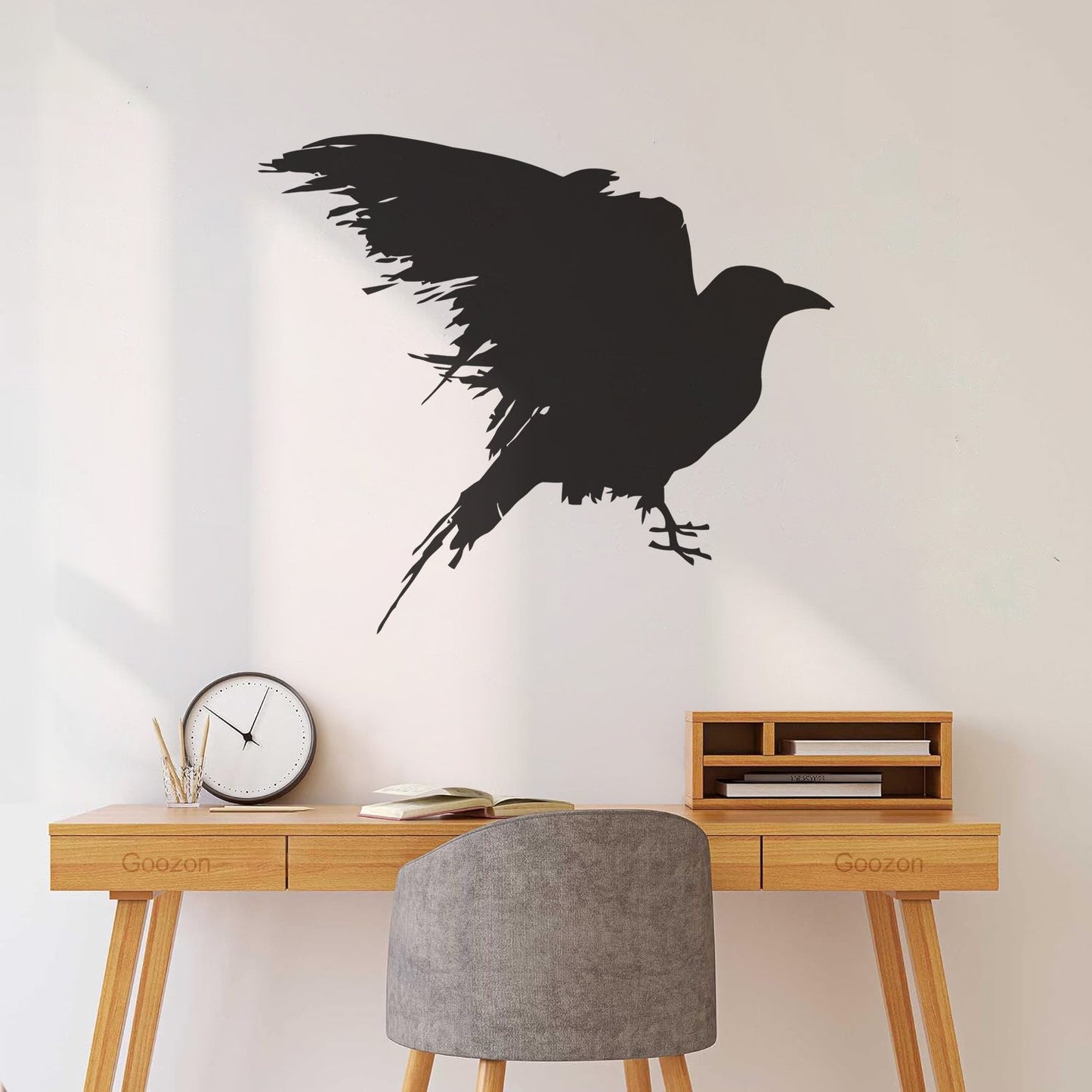 Engraving Stickers Black Raven Blot Bird Gothick Style Tattoo Culture