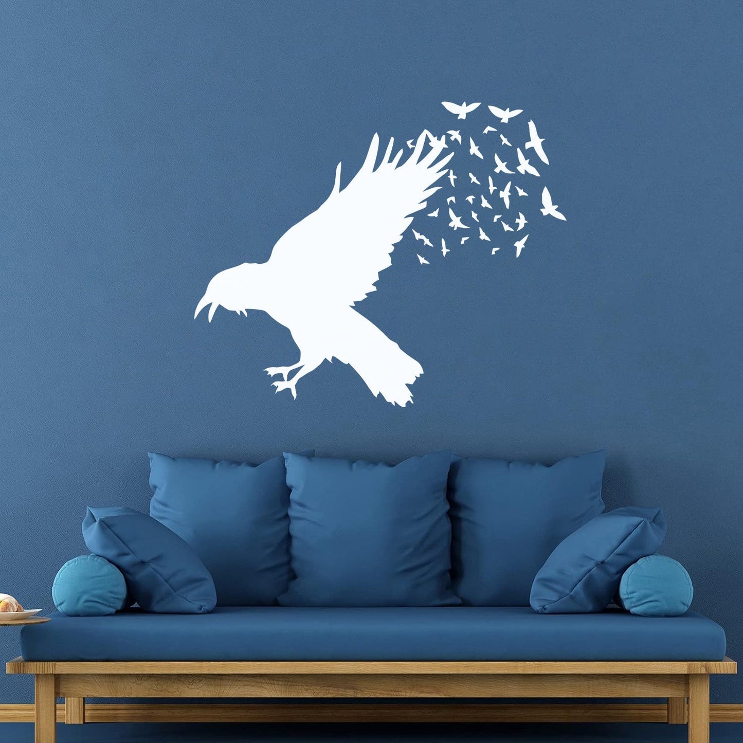 Lettering Decals Black Raven Crow Flock Of Birds Gothic Style Removable Without Leaving Glue