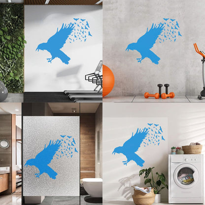 Lettering Decals Black Raven Crow Flock Of Birds Gothic Style Removable Without Leaving Glue