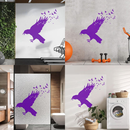 Wall Decals Pvc Black Raven Flock Of Birds Gothic Style Self Adhesive