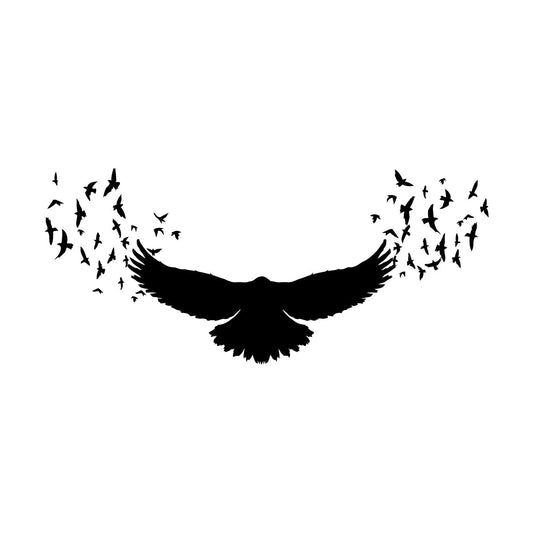 Lettering Stickers Black Raven Gothic Birds Patterns Do Not Damage The Wall Surface