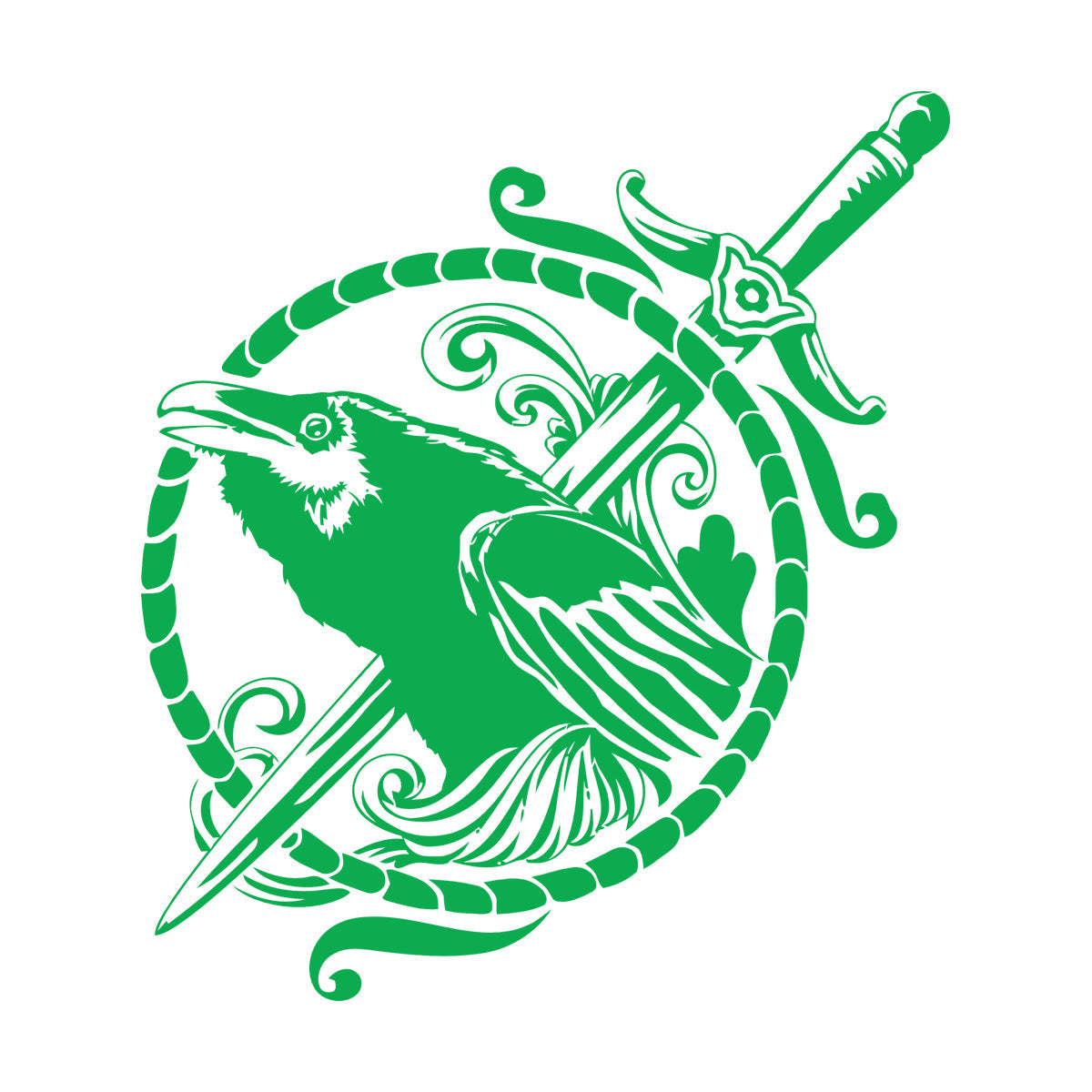 Black Raven Symbol Sword Gothic Style Bird Wall Decals Paster Paper Multi Color Selection