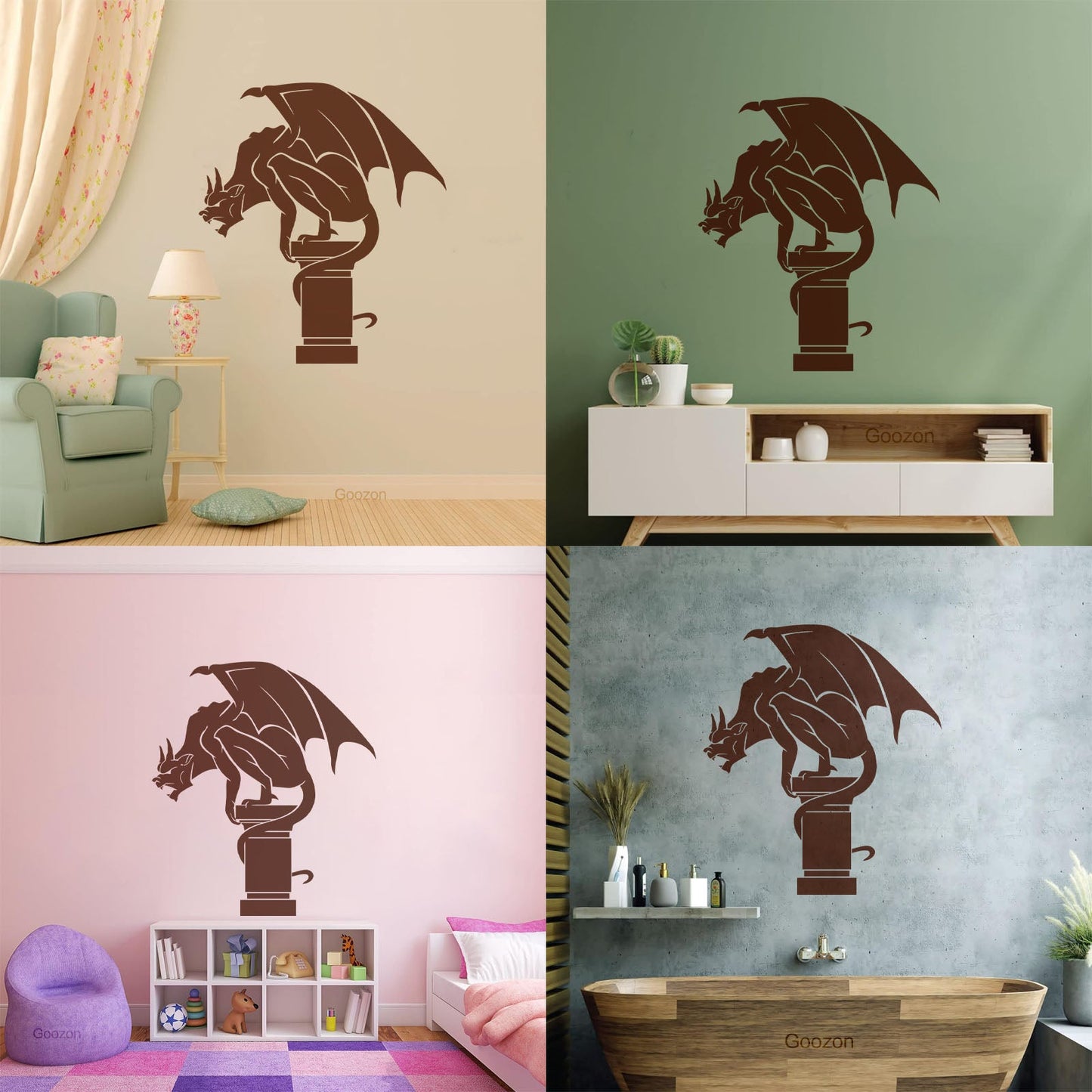 Gargoyle Gothic Statue Ation Home Vinyl Wall Stickers Self Adhesive