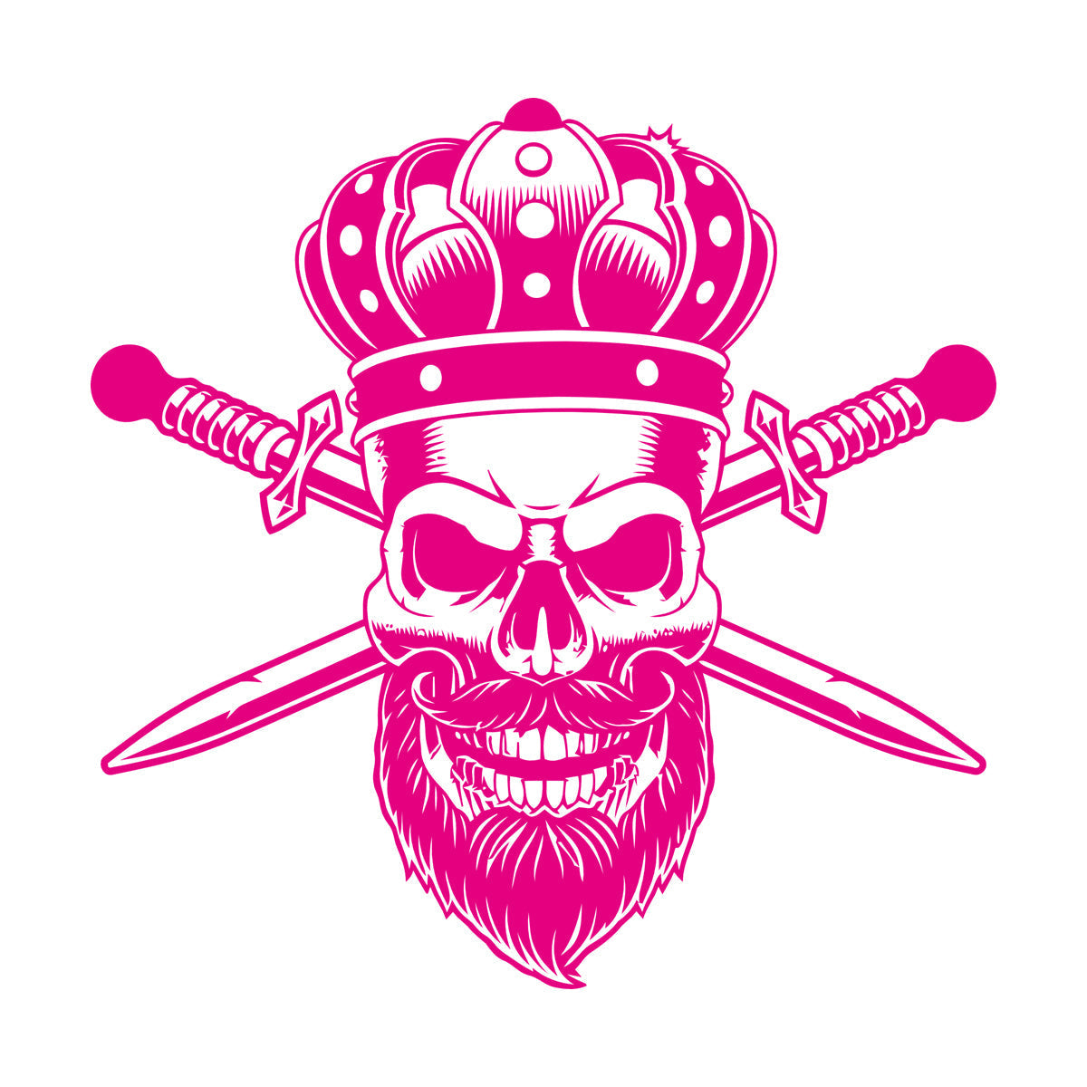 Wall Stickers Paster Paper Gothic King Skull Man Beard Crown Crossed Swords Middle Ages Barbershop Art Mural Painting