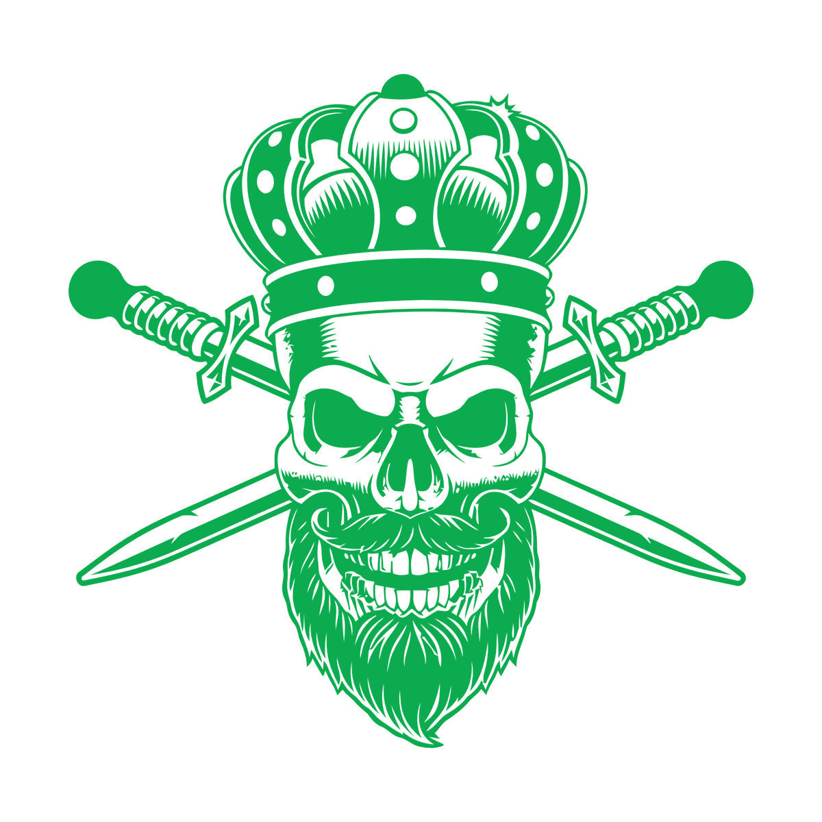 Wall Stickers Paster Paper Gothic King Skull Man Beard Crown Crossed Swords Middle Ages Barbershop Art Mural Painting