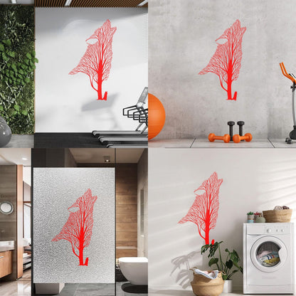 Tree Howling Wolf Raven Animals Gothick Style Wall Decals Pvc Waterproof