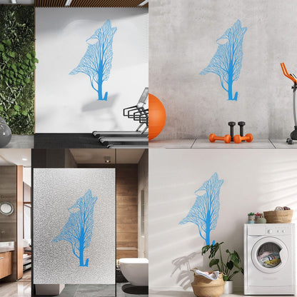 Tree Howling Wolf Raven Animals Gothick Style Wall Decals Pvc Waterproof