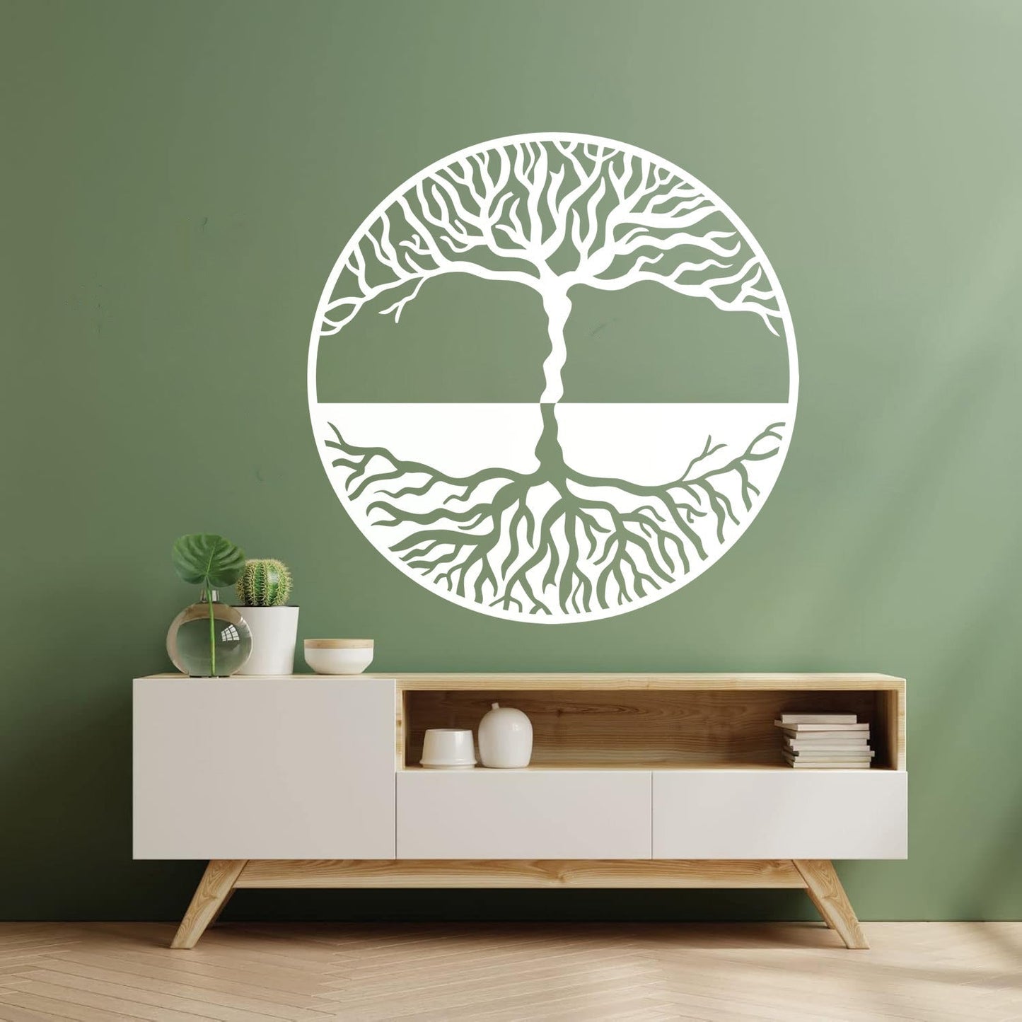 Lettering Stickers Tree Of Life Yin Yang Symbol Gothick Style It Won'T Fall Off