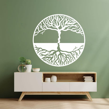 Lettering Stickers Tree Of Life Yin Yang Symbol Gothick Style It Won'T Fall Off