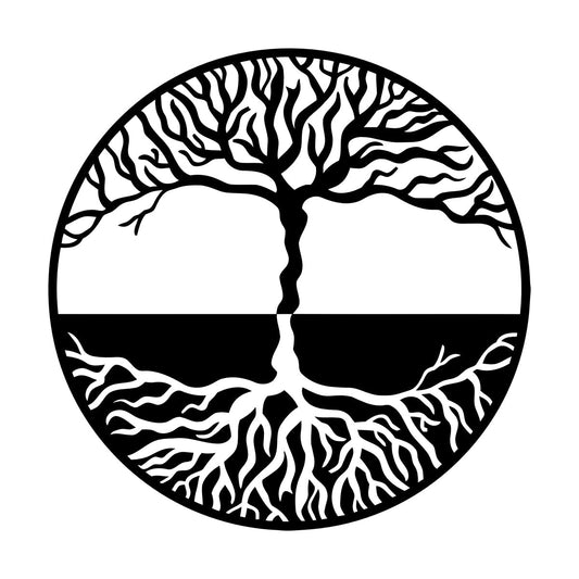 Lettering Stickers Tree Of Life Yin Yang Symbol Gothick Style It Won'T Fall Off