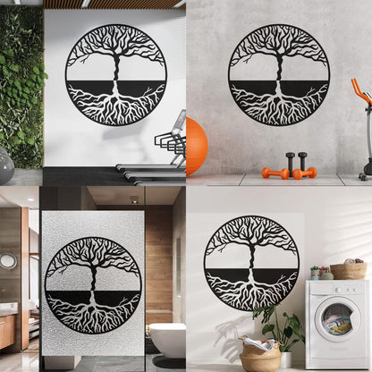 Lettering Stickers Tree Of Life Yin Yang Symbol Gothick Style It Won'T Fall Off