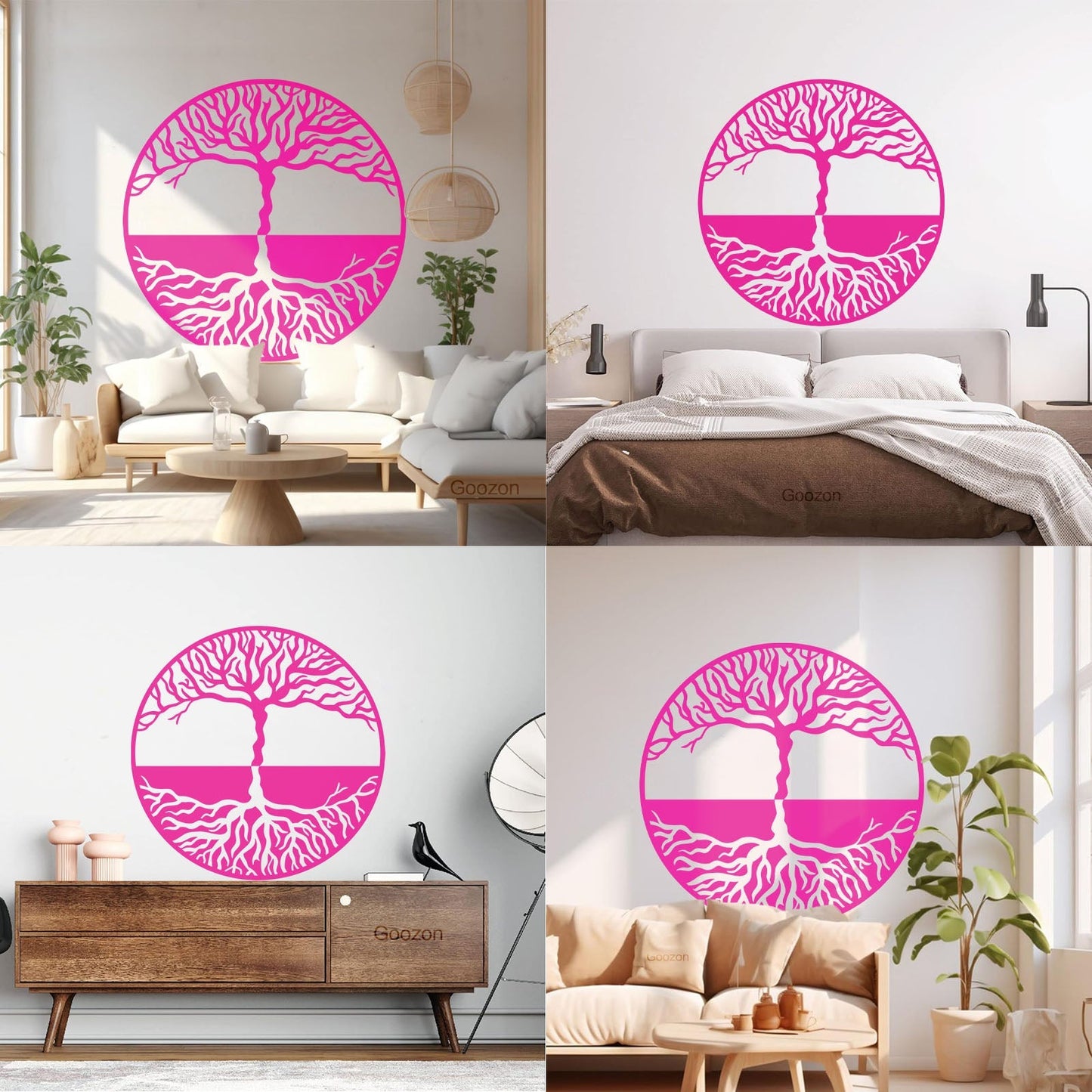 Lettering Stickers Tree Of Life Yin Yang Symbol Gothick Style It Won'T Fall Off