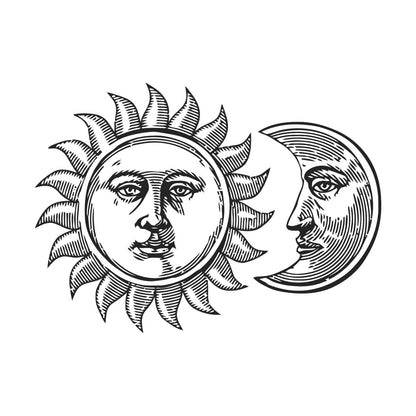 Wall Stickers Paster Paper Sun And Moon Tribal Gothic Cool Glass Stickers
