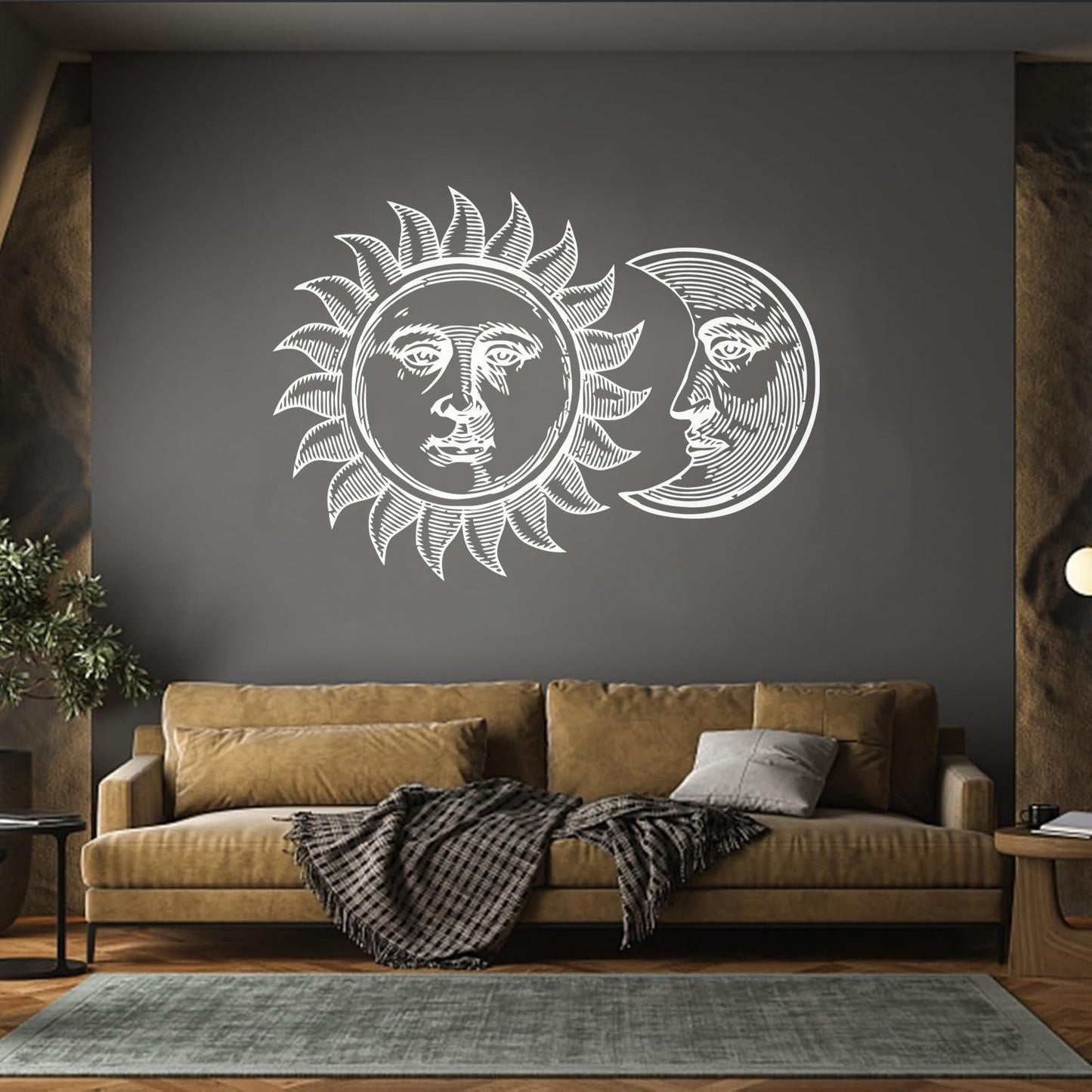 Wall Stickers Paster Paper Sun And Moon Tribal Gothic Cool Glass Stickers