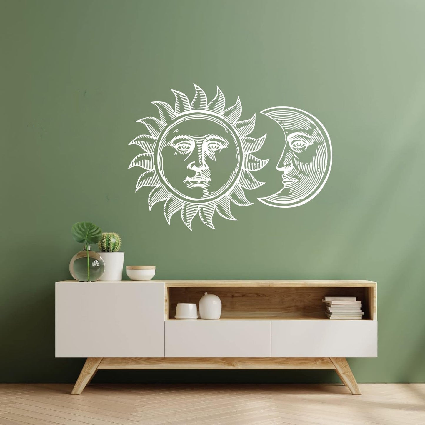 Wall Stickers Paster Paper Sun And Moon Tribal Gothic Cool Glass Stickers