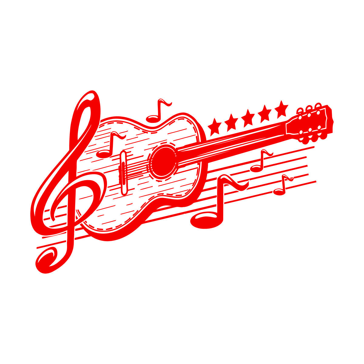 Acoustic Guitar Musical Music Engraving Stickers Personalized Customization