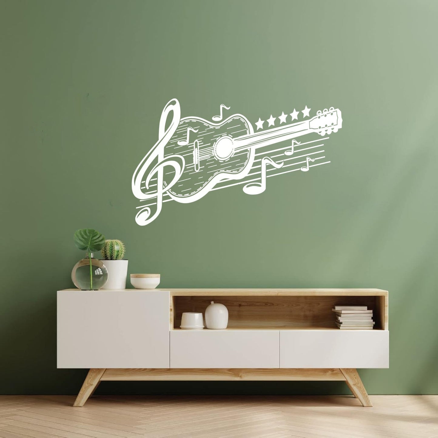 Acoustic Guitar Musical Music Engraving Stickers Personalized Customization