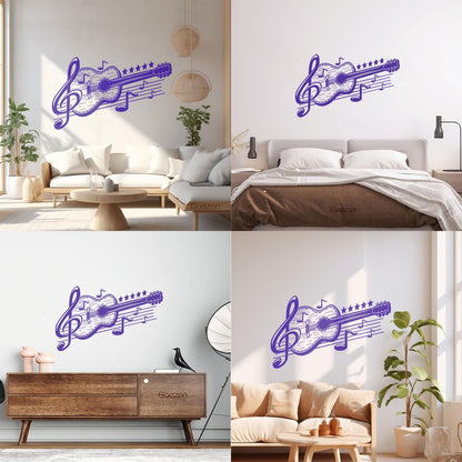 Acoustic Guitar Musical Music Engraving Stickers Personalized Customization