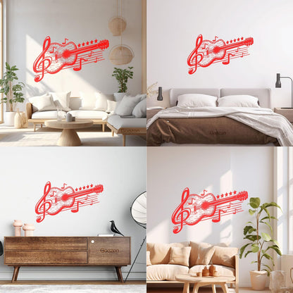 Acoustic Guitar Musical Music Engraving Stickers Personalized Customization