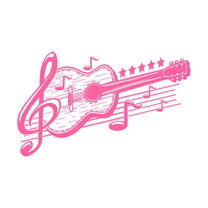 Acoustic Guitar Musical Music Engraving Stickers Personalized Customization