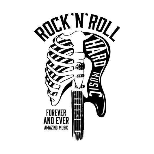 Vinyl Wall Decals Phrase Guitar Rock And Roll Amazing Music Easy Installation
