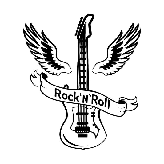 Wall Stickers Rock'N'Roll Electric Guitar Musical Instrument Can Modify And Add Information