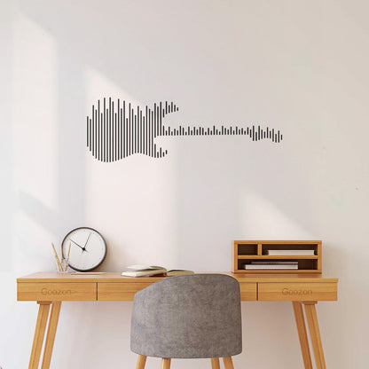 Engraving Stickers Sound Wave Audio Abstract Guitar Music Can Modify And Add Information