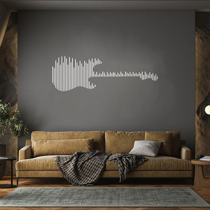 Engraving Stickers Sound Wave Audio Abstract Guitar Music Can Modify And Add Information