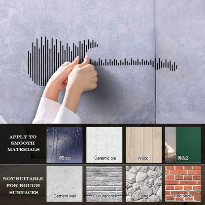 Engraving Stickers Sound Wave Audio Abstract Guitar Music Can Modify And Add Information