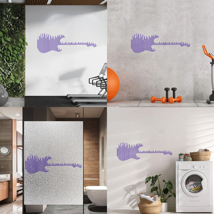 Engraving Stickers Sound Wave Audio Abstract Guitar Music Can Modify And Add Information