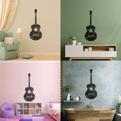 Lettering Stickers Table Teen Guitare Mucis Shop Musical Notes Car Body Decoration