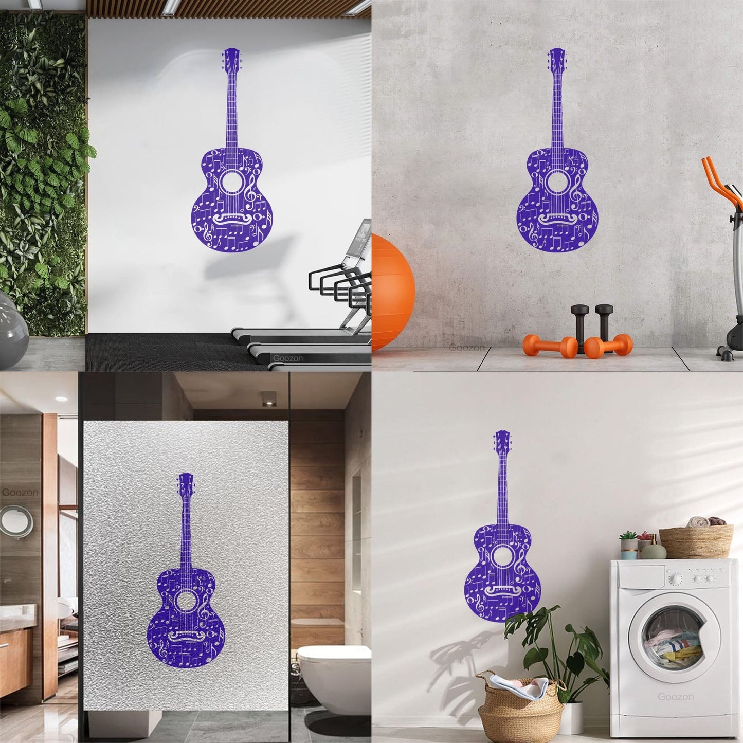 Lettering Stickers Table Teen Guitare Mucis Shop Musical Notes Car Body Decoration