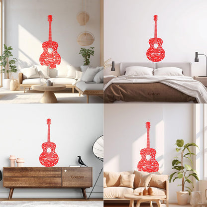 Lettering Stickers Table Teen Guitare Mucis Shop Musical Notes Car Body Decoration