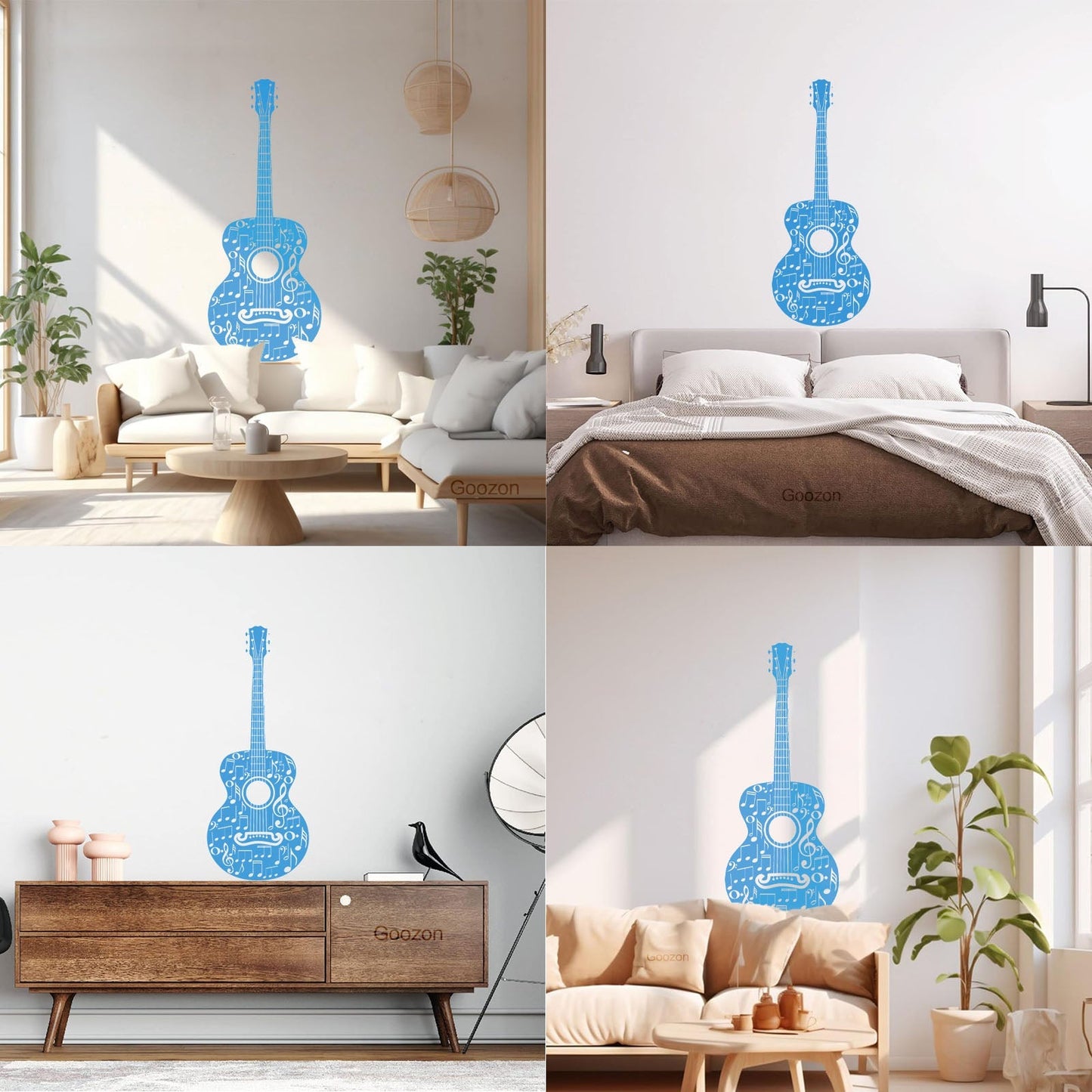 Lettering Stickers Table Teen Guitare Mucis Shop Musical Notes Car Body Decoration