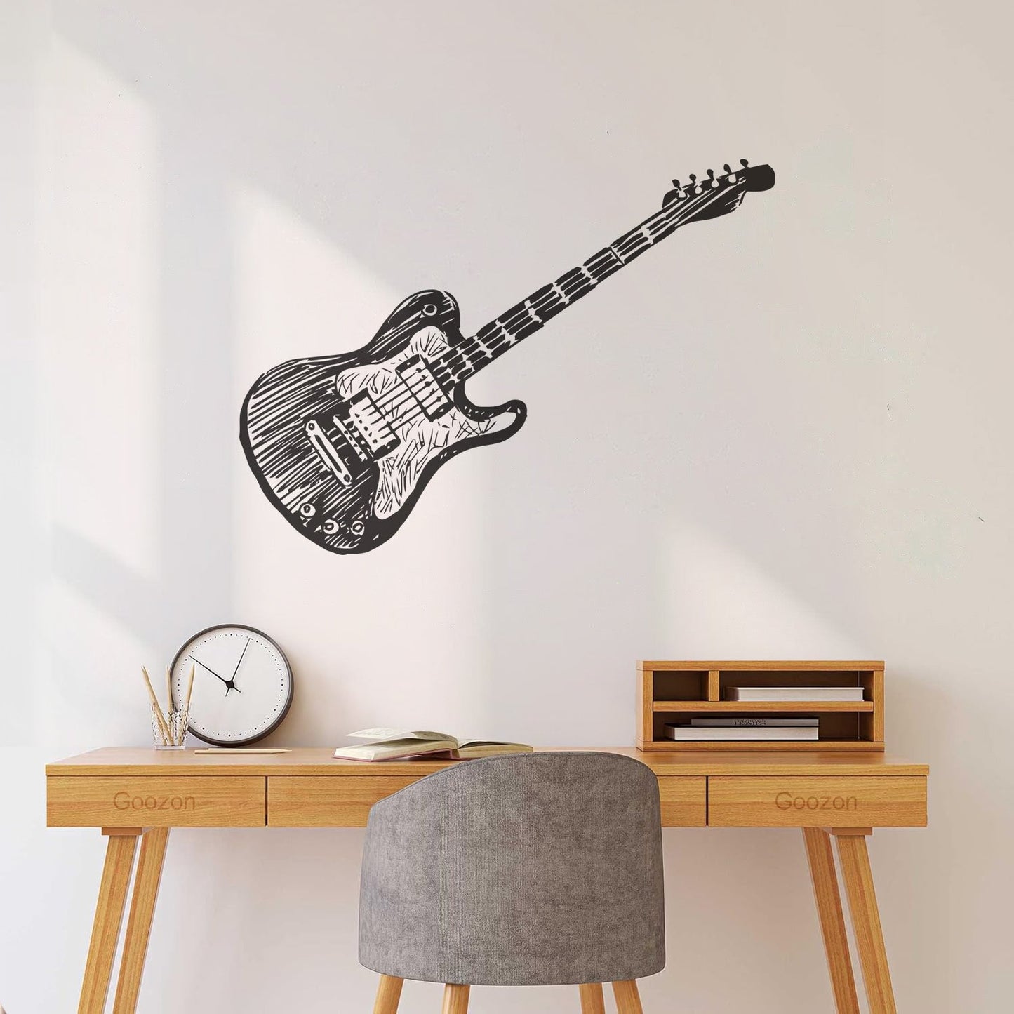 Wall Decals Paster Paper Teen Electric Guitar Musical Instrument Window Decals