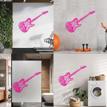 Wall Decals Paster Paper Teen Electric Guitar Musical Instrument Window Decals