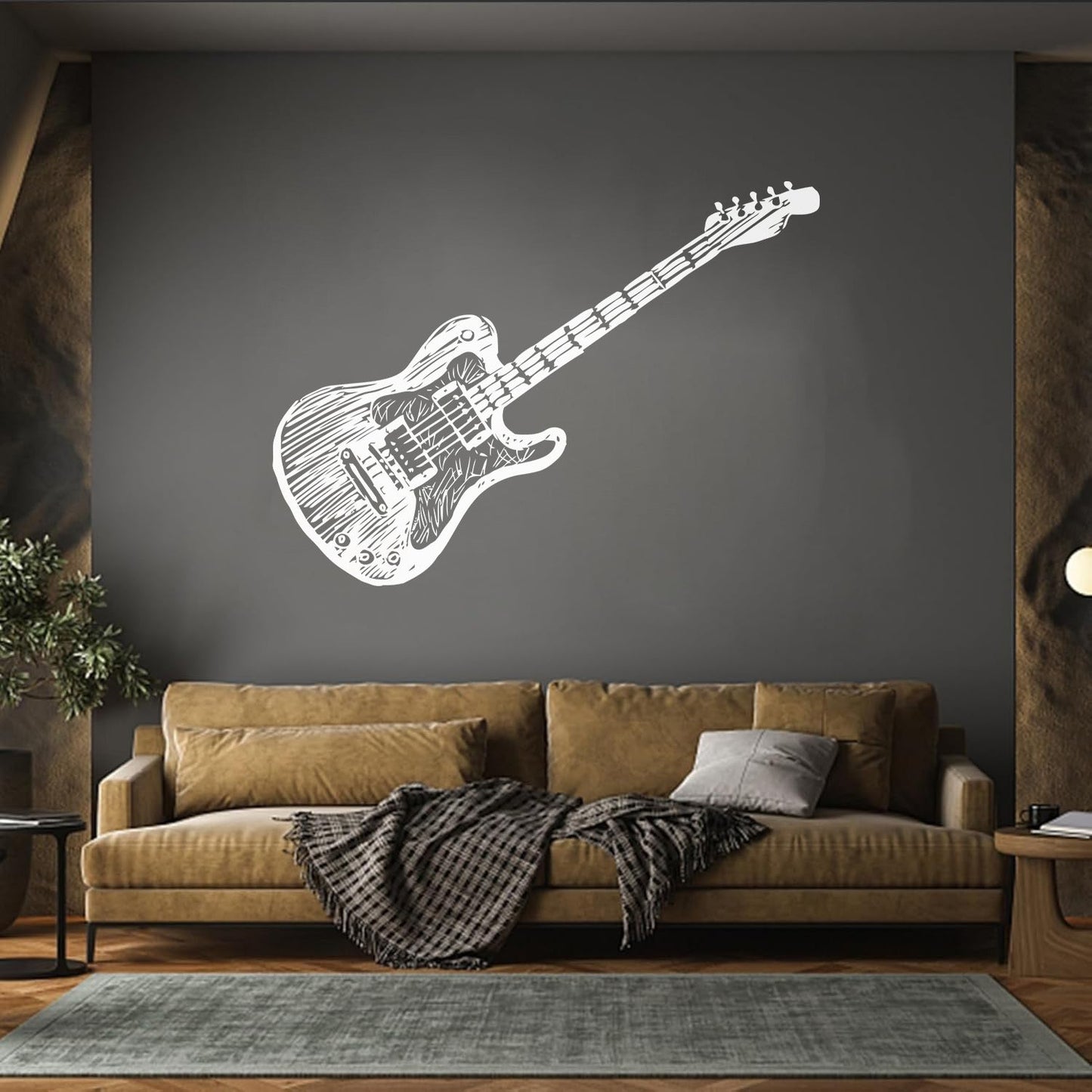 Wall Decals Paster Paper Teen Electric Guitar Musical Instrument Window Decals