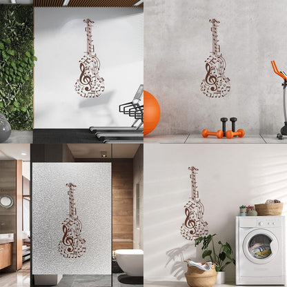 Engraving Decals Tuning Keys Treble Clef Abstract Guitar Musical Notes Removable Without Leaving Glue
