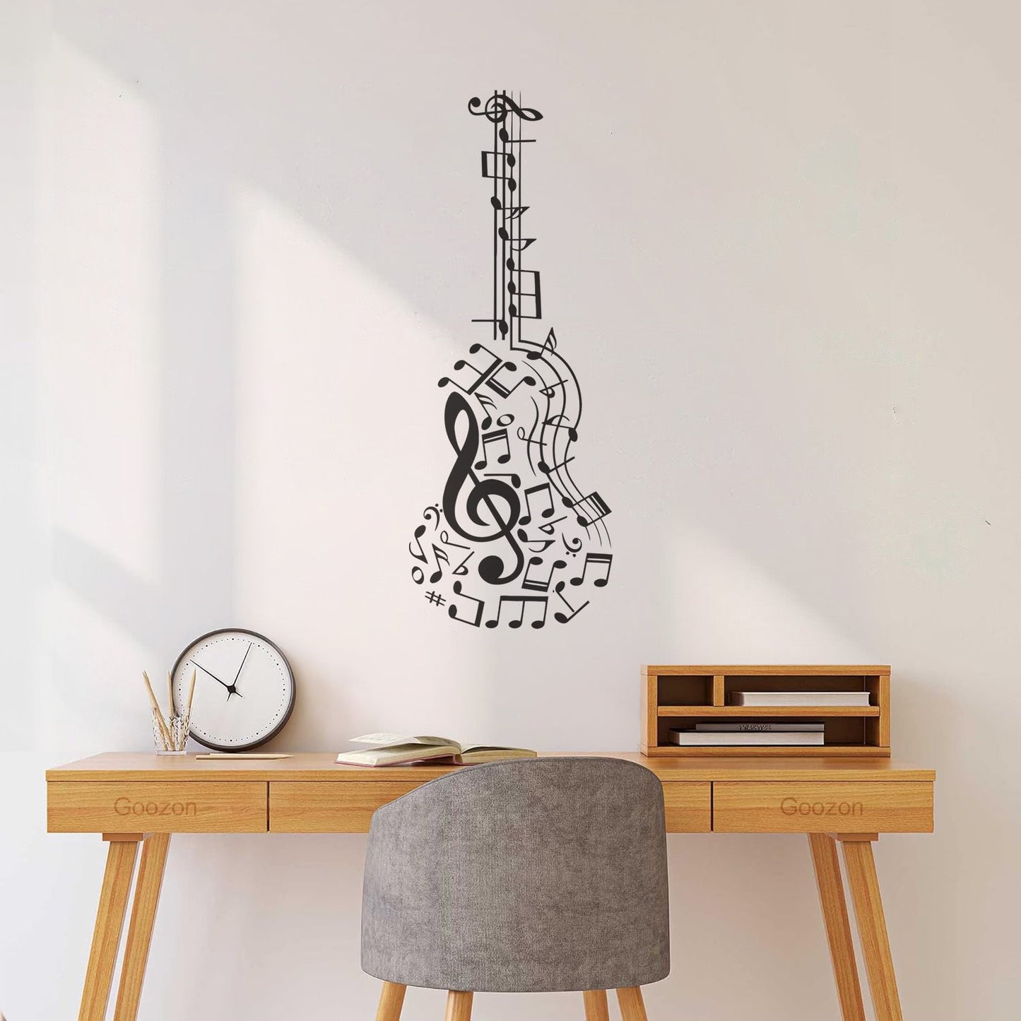 Engraving Decals Tuning Keys Treble Clef Abstract Guitar Musical Notes Removable Without Leaving Glue