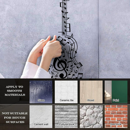 Engraving Decals Tuning Keys Treble Clef Abstract Guitar Musical Notes Removable Without Leaving Glue