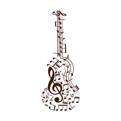 Engraving Decals Tuning Keys Treble Clef Abstract Guitar Musical Notes Removable Without Leaving Glue