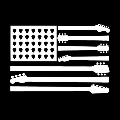 Mural And Wall Vinyl Decal United States Patriot Flag Guitar Music Musical Room Self Adhesive