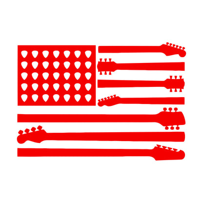 Mural And Wall Vinyl Decal United States Patriot Flag Guitar Music Musical Room Self Adhesive