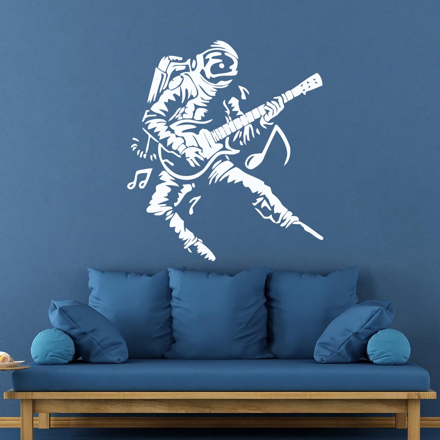 Wall Vinyl Sticker Decor Astronaut Spacesuit Musician Rock Music Guitar Multi Color Selection
