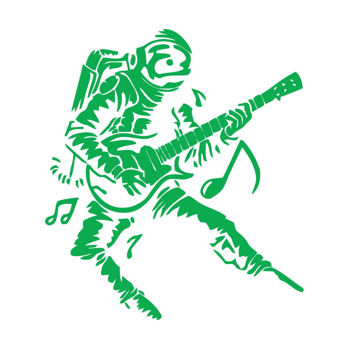 Wall Vinyl Sticker Decor Astronaut Spacesuit Musician Rock Music Guitar Multi Color Selection